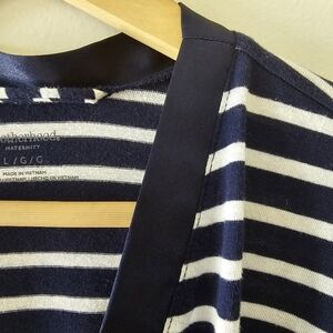 Motherhood Maternity Striped Robe- Large